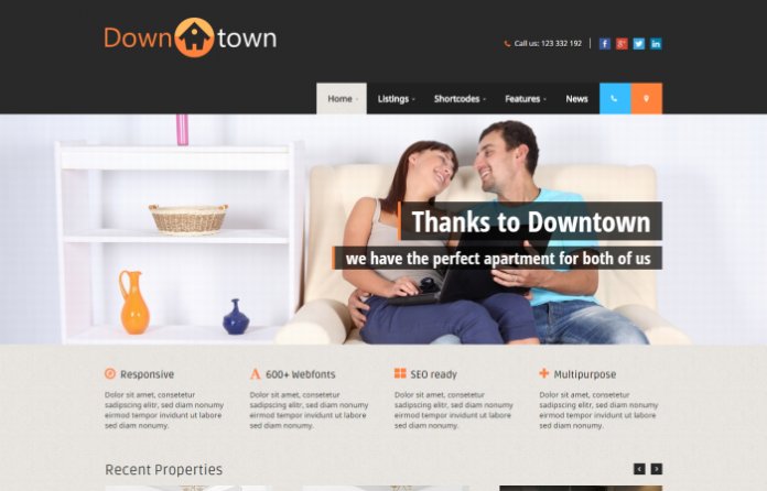 Downtown - Real Estate WordPress Theme